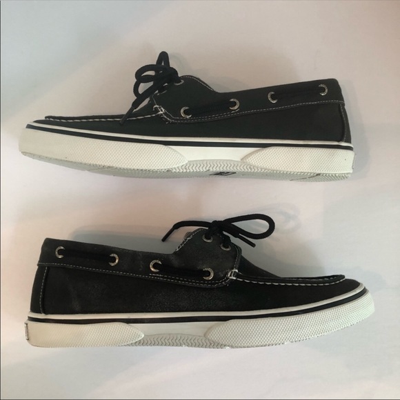 Sperry Topsider Halyard Black Canvas shoe Men's 11 - Picture 3 of 8